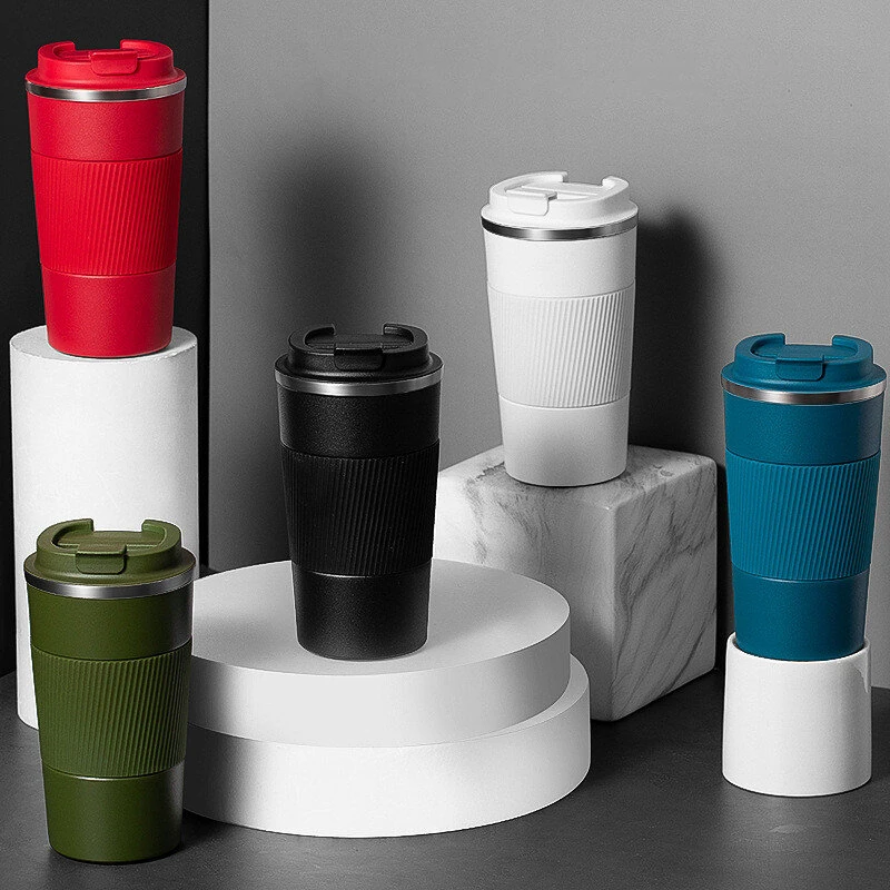 IPRee 510ml Double Stainless Steel Coffee Thermos Mug with Non-Slip Case Car Vacuum Flask Travel Insulated Bottle Coffee Cup Mug Milk Cup (image for) IPRee 510ml Double Stainless Steel Coffee Thermos Mug with Non-Slip Case Car Vacuum Flask Travel Insulated Bottle Coffee Cup Mug Milk Cup
